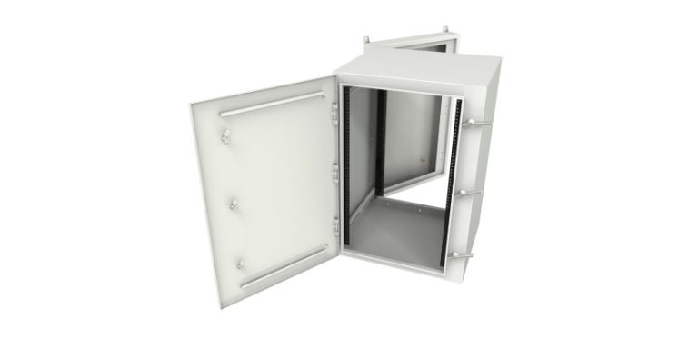 Swing-Out Outdoor Wall Mount Rack Cabinet New NWM Series from Hammond Manufacturing